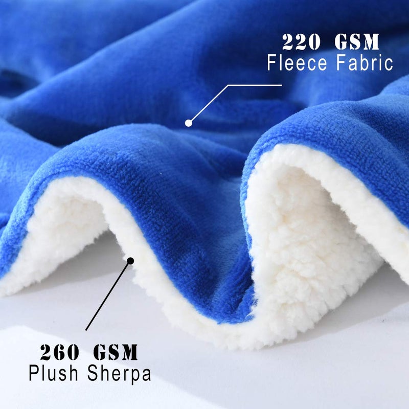 NANPIPER Flannel Blanket Reversible Sherpa Throw Blanket Super Soft Fuzzy Plush Fleece for Bed/Couch Lightweight(50"x60",Princess Blue) - Image 4